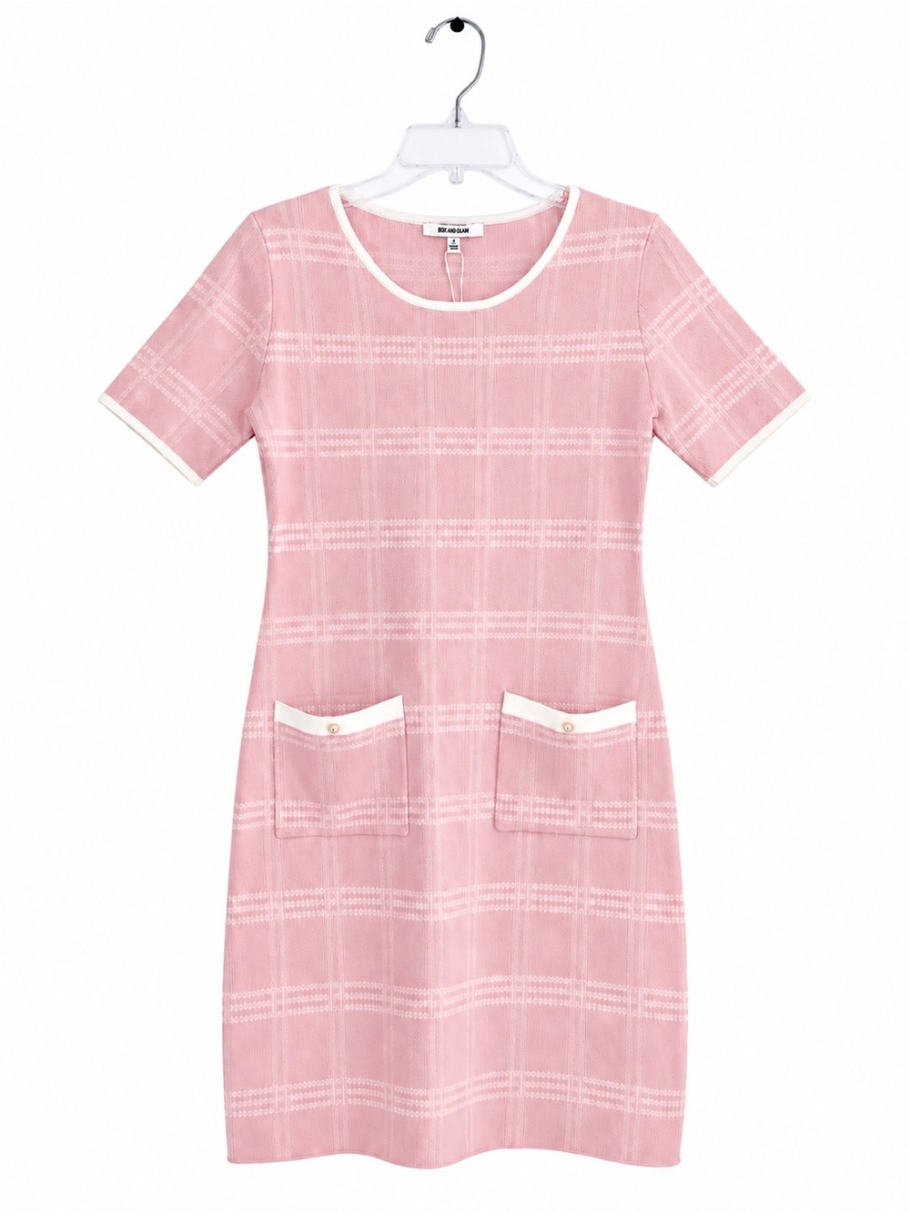 Zoe and Claire Jackie Pink Short Sleeve Pocket Shift Dress NWT Size M
